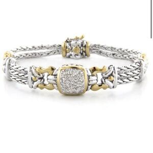Anvil Square Pave Triple Strand Bracelet by John Medeiros